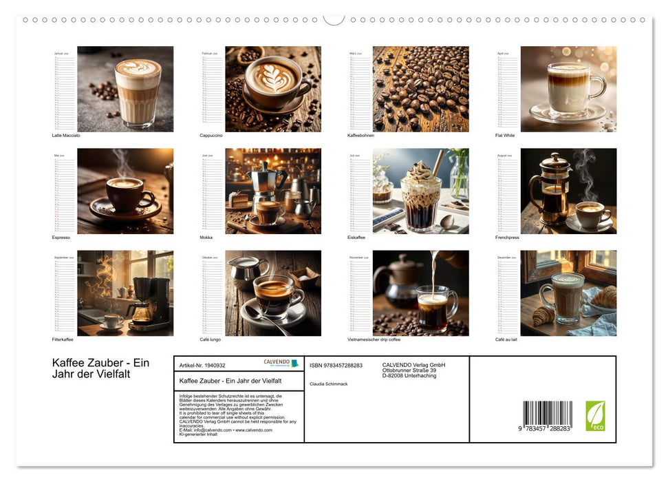 Kaffee Zauber - Ein Jahr der Vielfalt (CALVENDO Premium Wandkalender 2026)