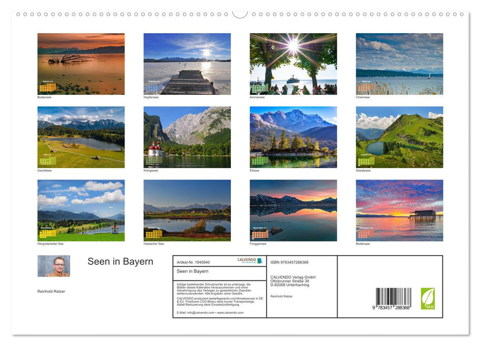 Seen in Bayern (CALVENDO Premium Wandkalender 2026)