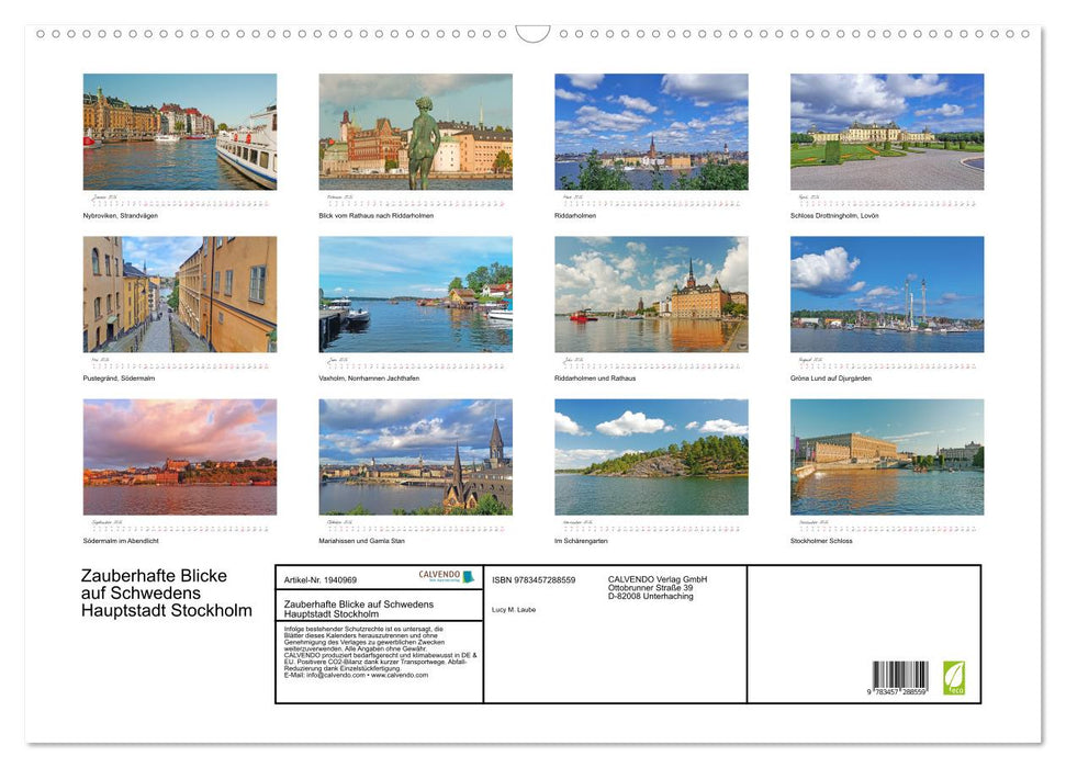 Zauberhafte Blicke auf Schwedens Hauptstadt Stockholm (CALVENDO Wandkalender 2026)