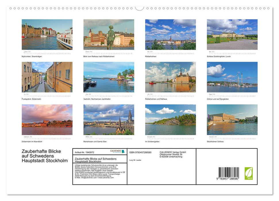 Zauberhafte Blicke auf Schwedens Hauptstadt Stockholm (CALVENDO Premium Wandkalender 2026)