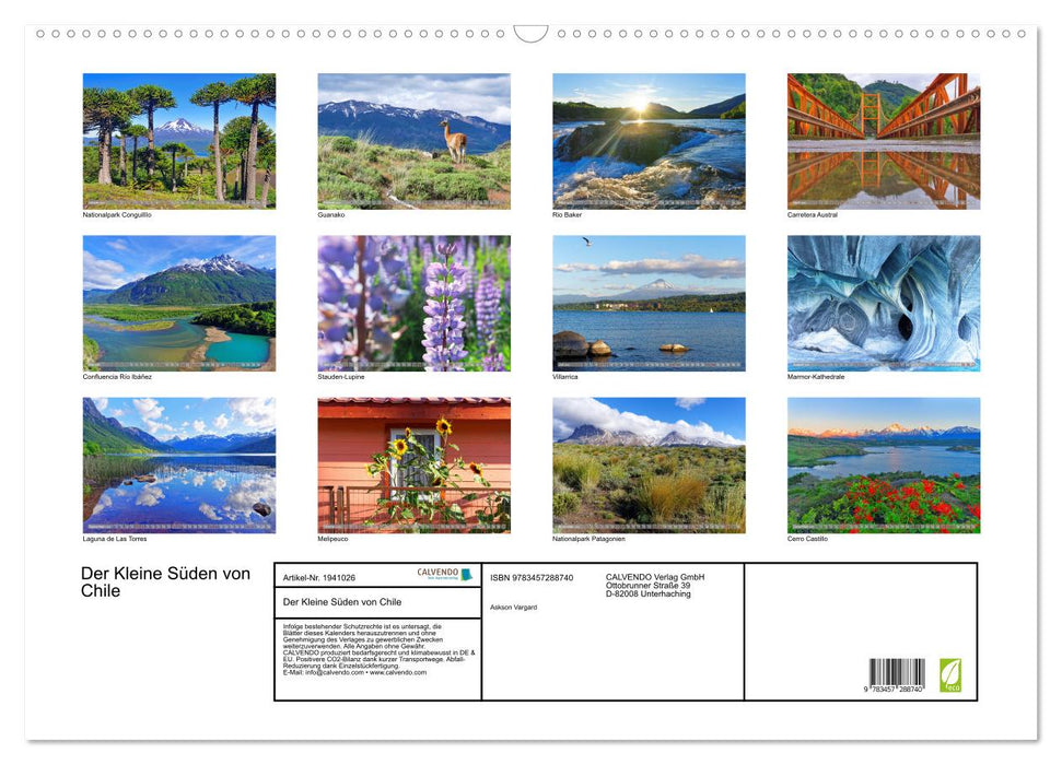 Der Kleine Süden von Chile (CALVENDO Wandkalender 2026)