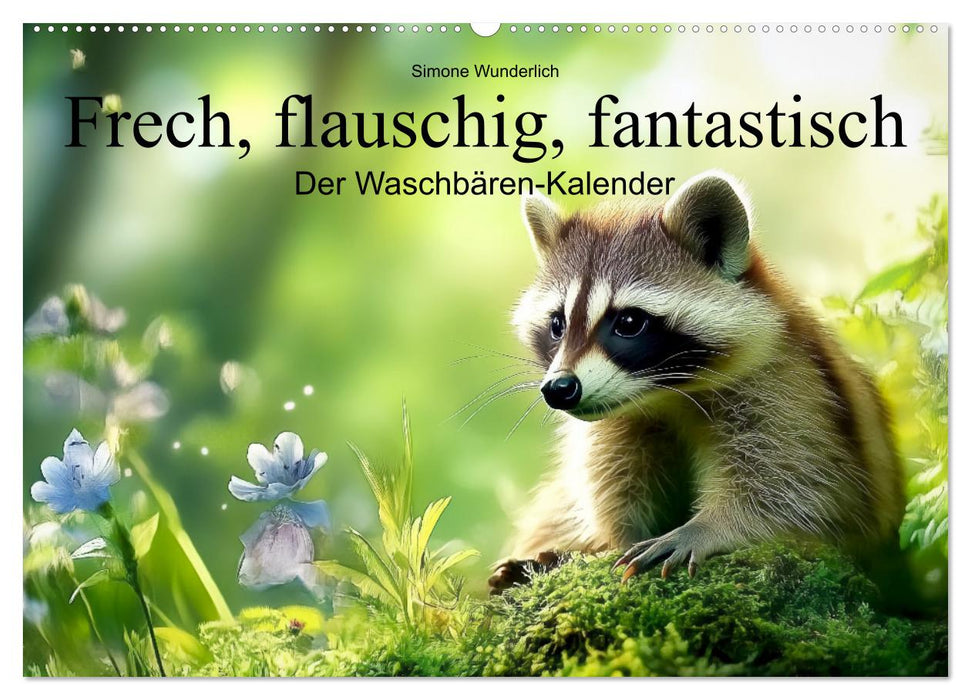 Frech, flauschig, fantastisch - Der Waschbären-Kalender (CALVENDO Wandkalender 2026)