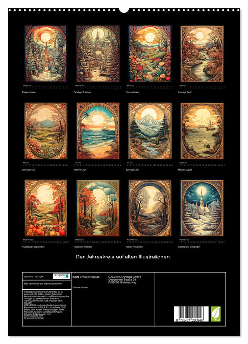 Der Jahreskreis auf alten Illustrationen (CALVENDO Premium Wandkalender 2026)