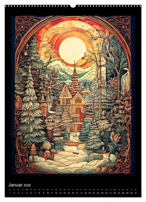 Der Jahreskreis auf alten Illustrationen (CALVENDO Premium Wandkalender 2026)