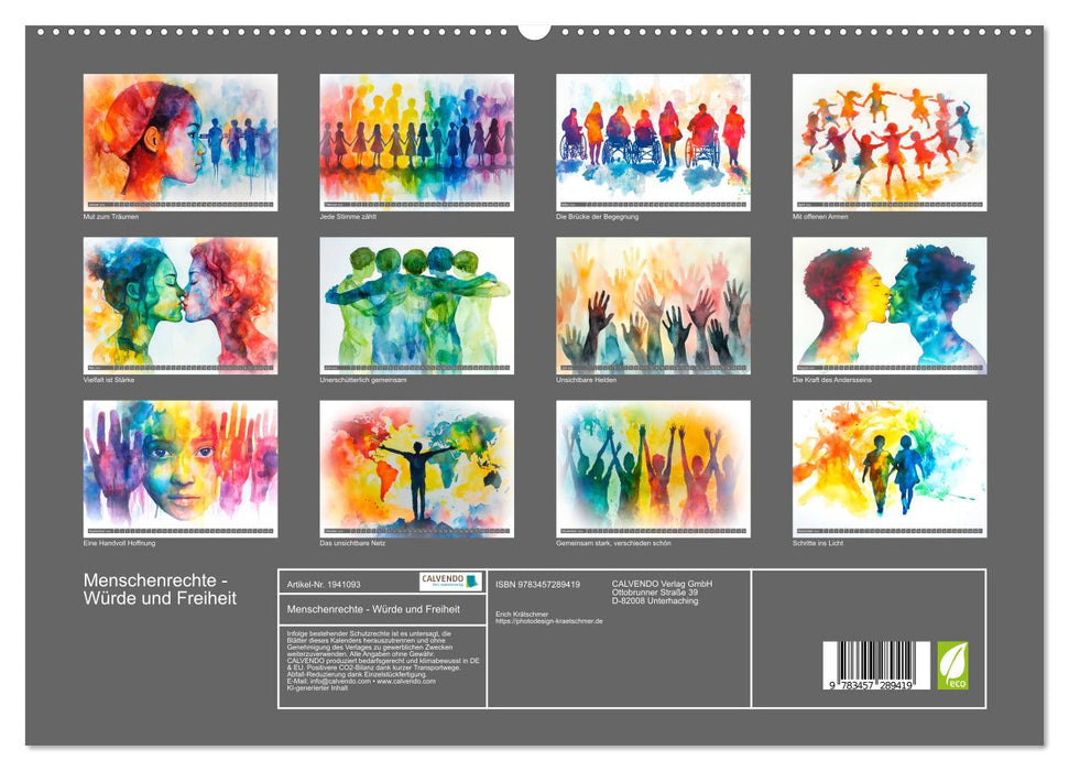 Menschenrechte - Würde und Freiheit (CALVENDO Premium Wandkalender 2026)