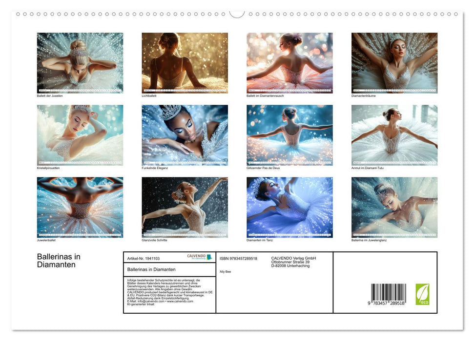 Ballerinas in Diamanten (CALVENDO Premium Wandkalender 2026)