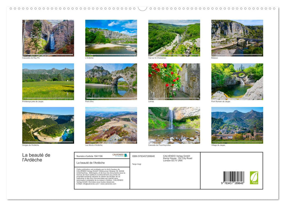 La beauté de l'Ardèche (CALVENDO Calendrier supérieur 2026)