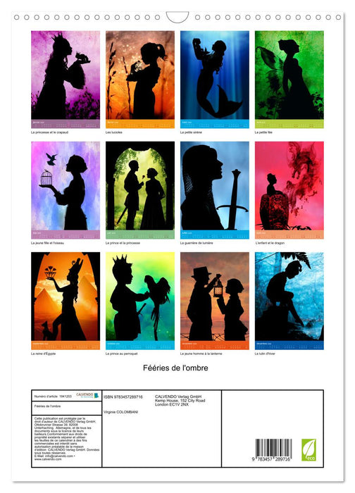 Fééries de l'ombre (CALVENDO Calendrier mensuel 2026)
