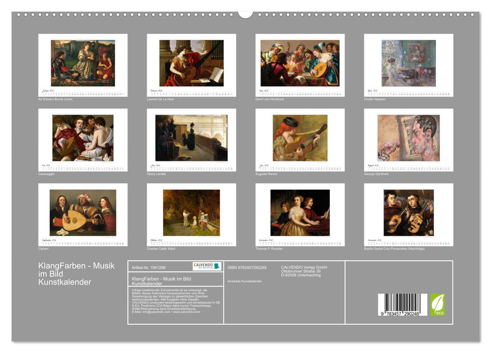 KlangFarben - Musik im Bild Kunstkalender (CALVENDO Premium Wandkalender 2026)
