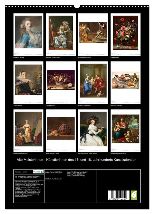 Alte Meisterinnen - Künstlerinnen des 17. und 18. Jahrhunderts Kunstkalender (CALVENDO Premium Wandkalender 2026)