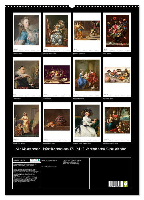 Alte Meisterinnen - Künstlerinnen des 17. und 18. Jahrhunderts Kunstkalender (CALVENDO Wandkalender 2026)