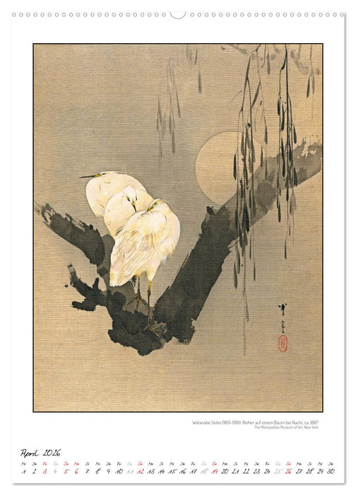 Watanabe Seitei - Japanische Tuschmalerei (CALVENDO Premium Wandkalender 2026)