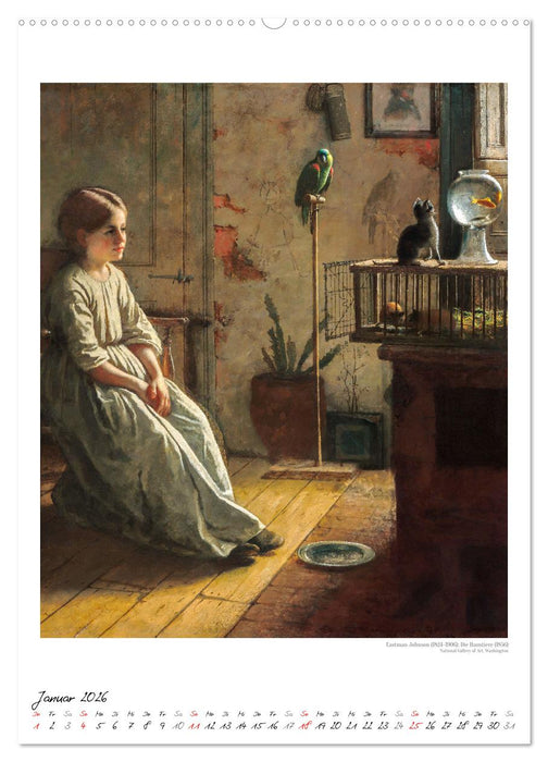 Beste Freunde Hund - Katze - Vogel - Mensch Kunstkalender (CALVENDO Wandkalender 2026)