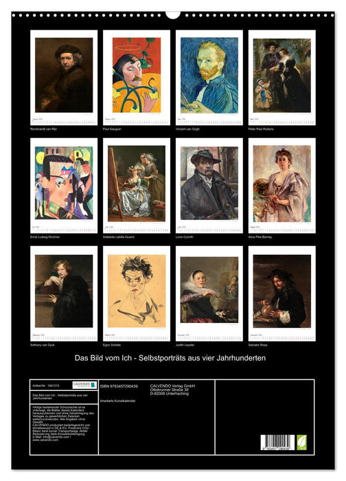 Das Bild vom Ich - Selbstporträts aus vier Jahrhunderten (CALVENDO Wandkalender 2026)