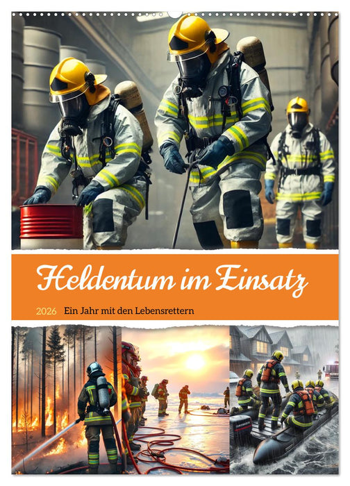Heldentum im Einsatz - Ein Jahr mit den Lebensrettern (CALVENDO Wandkalender 2026)
