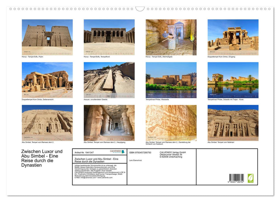 Zwischen Luxor und Abu Simbel - Eine Reise durch die Dynastien (CALVENDO Wandkalender 2026)