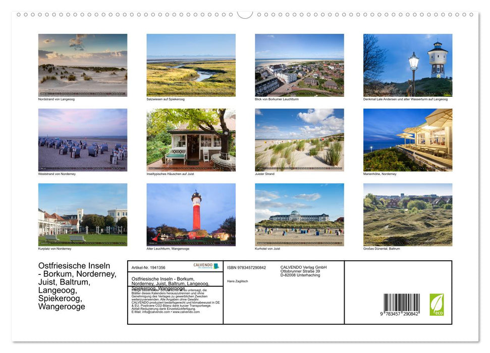 Ostfriesische Inseln - Borkum, Norderney, Juist, Baltrum, Langeoog, Spiekeroog, Wangerooge (CALVENDO Premium Wandkalender 2026)