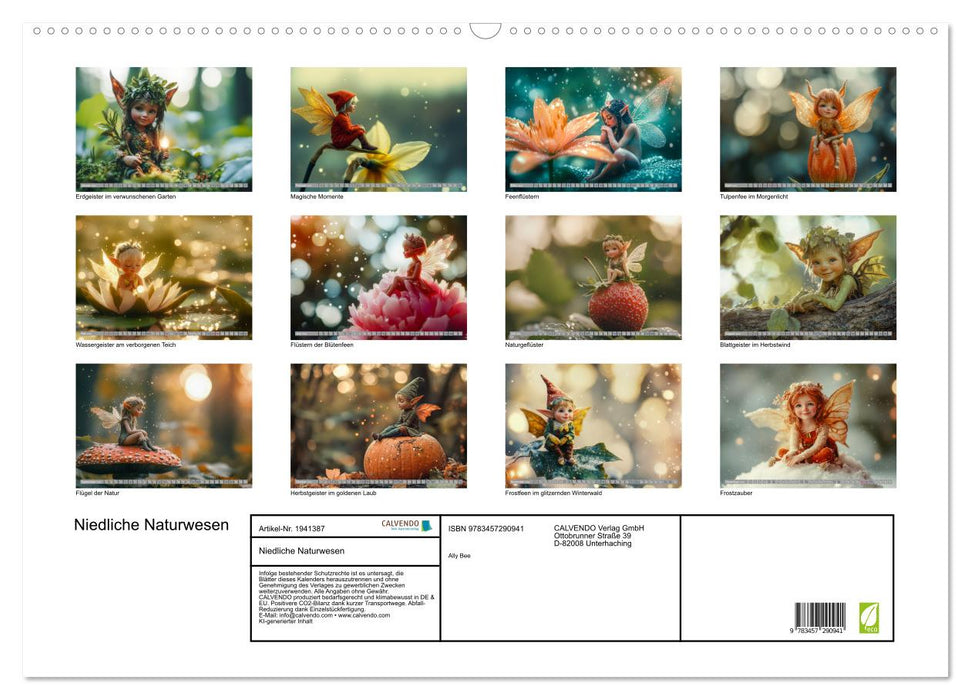 Niedliche Naturwesen (CALVENDO Wandkalender 2026)