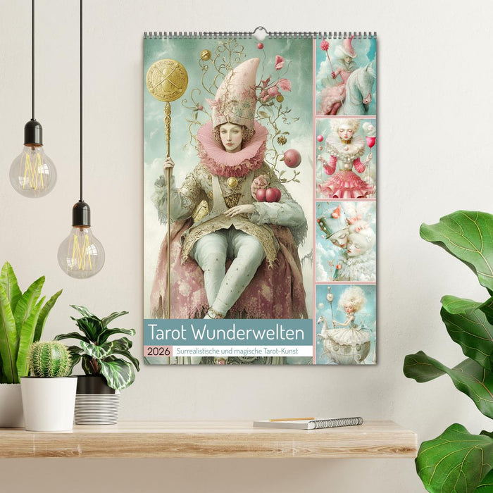 Tarot Wunderwelten. Surrealistische und magische Tarot-Kunst (CALVENDO Wandkalender 2026)