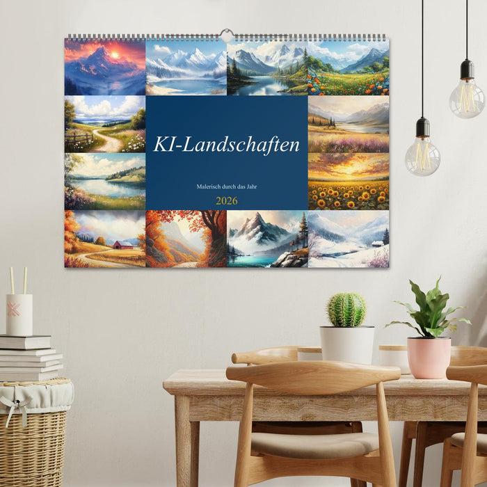 KI-Landschaften - Malerisch durch das Jahr (CALVENDO Wandkalender 2026)