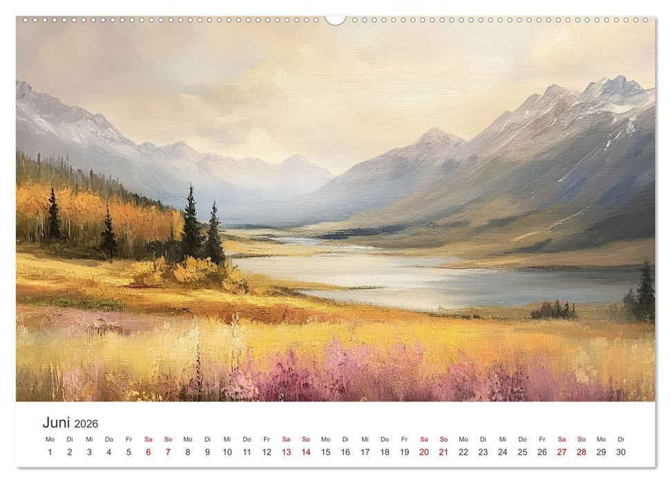 KI-Landschaften - Malerisch durch das Jahr (CALVENDO Premium Wandkalender 2026)