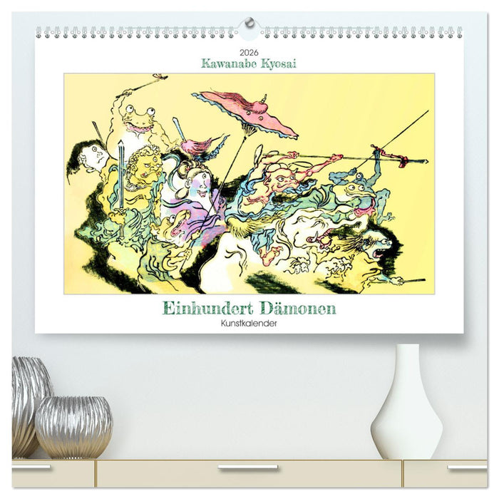 Kawanabe Kyosai - Einhundert Dämonen Kunstkalender (CALVENDO Premium Wandkalender 2026)