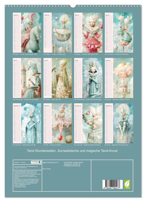 Tarot Wunderwelten. Surrealistische und magische Tarot-Kunst (CALVENDO Premium Wandkalender 2026)