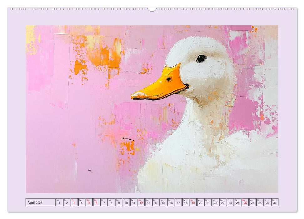 Tiere auf dem Bauernhof. Farbenfrohe Tierportraits im Stil der Ölmalerei (CALVENDO Premium Wandkalender 2026)