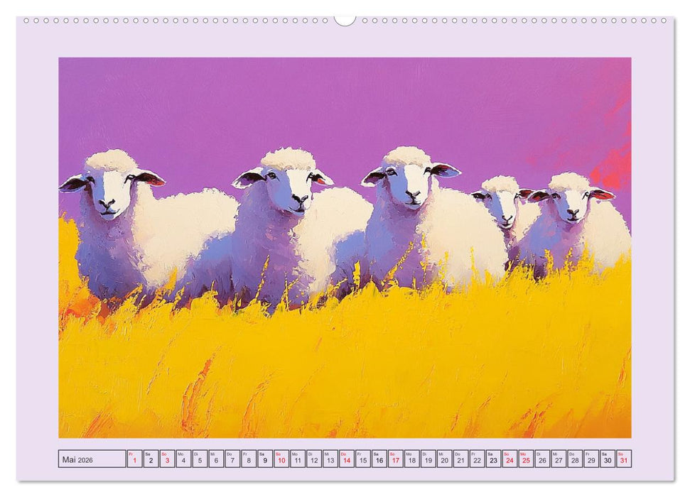 Tiere auf dem Bauernhof. Farbenfrohe Tierportraits im Stil der Ölmalerei (CALVENDO Premium Wandkalender 2026)