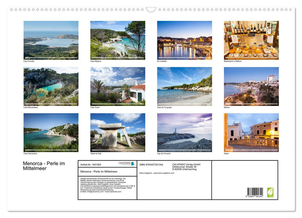 Menorca - Perle im MIttelmeer (CALVENDO Wandkalender 2026)