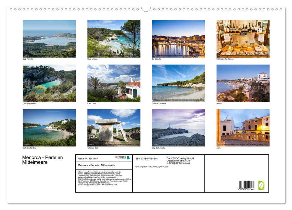 Menorca - Perle im MIttelmeere (CALVENDO Wandkalender 2026)