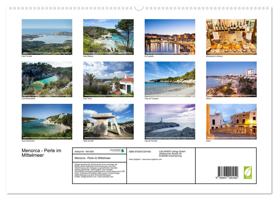Menorca - Perle im MIttelmeer (CALVENDO Premium Wandkalender 2026)
