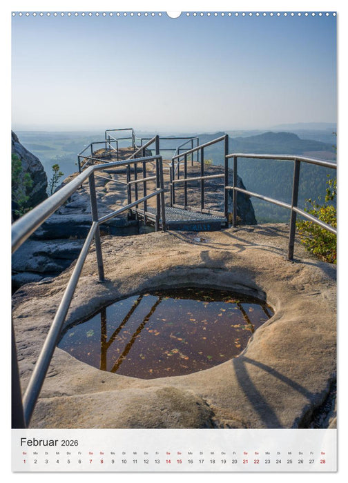Bastei und Lilienstein - Unterwegs an zwei märchenhaften Orten in der Sächsischen Schweiz (CALVENDO Premium Wandkalender 2026)