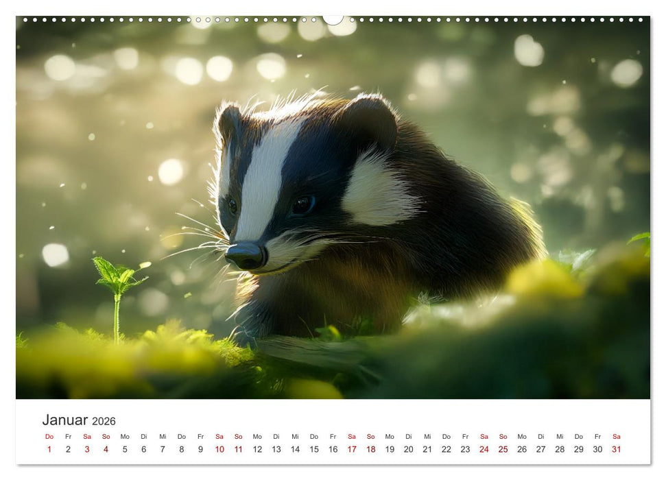 Stur, stark, sympathisch - Der Dachs - Kalender (CALVENDO Premium Wandkalender 2026)