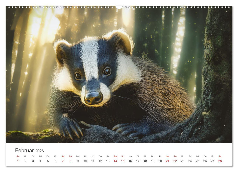 Stur, stark, sympathisch - Der Dachs - Kalender (CALVENDO Premium Wandkalender 2026)