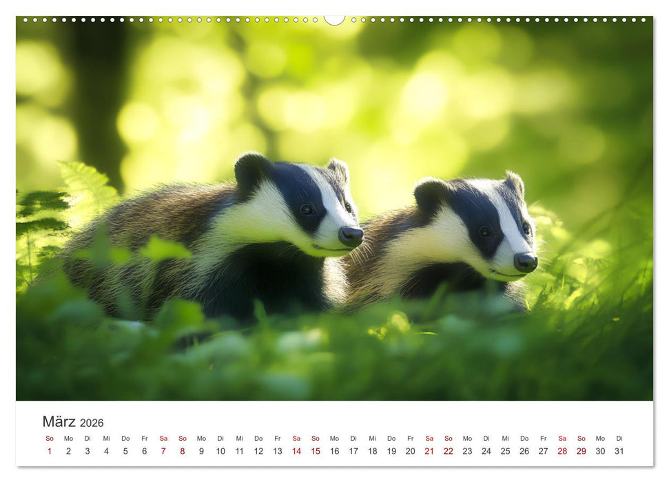 Stur, stark, sympathisch - Der Dachs - Kalender (CALVENDO Premium Wandkalender 2026)
