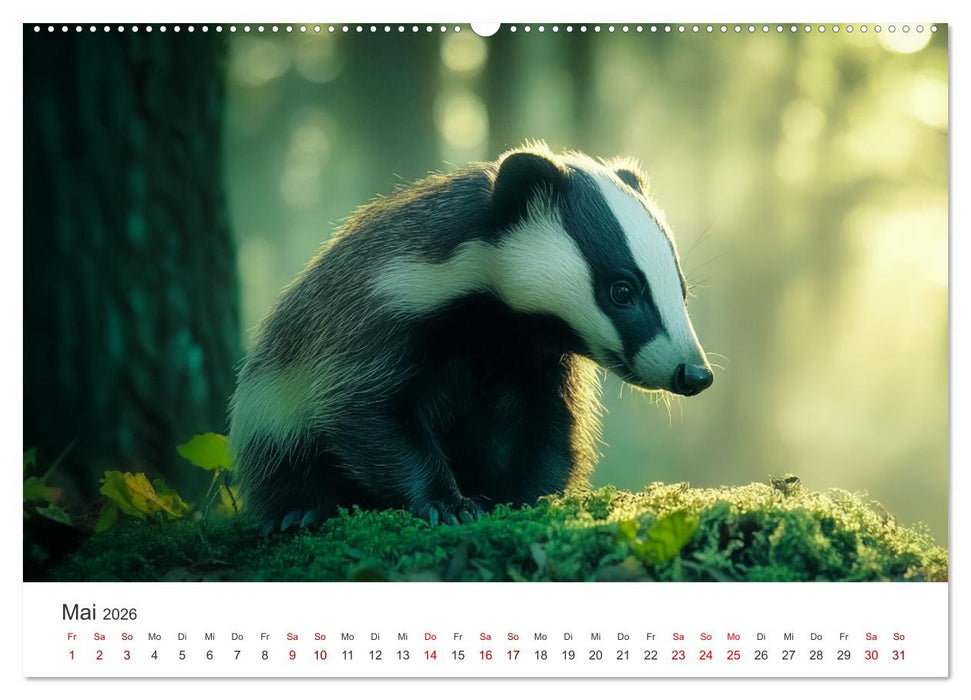 Stur, stark, sympathisch - Der Dachs - Kalender (CALVENDO Premium Wandkalender 2026)