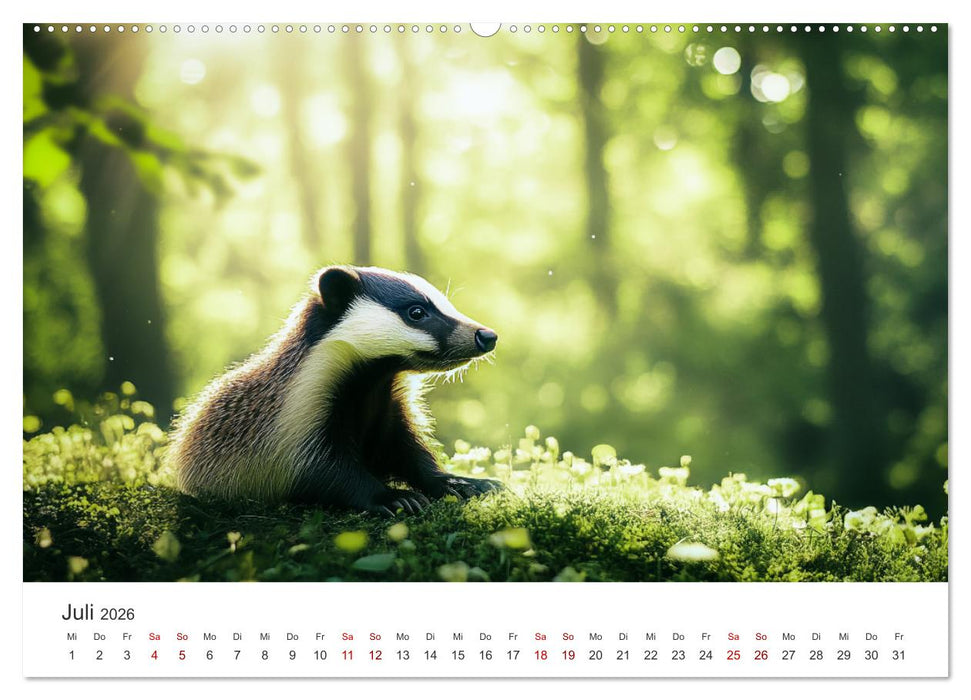 Stur, stark, sympathisch - Der Dachs - Kalender (CALVENDO Premium Wandkalender 2026)