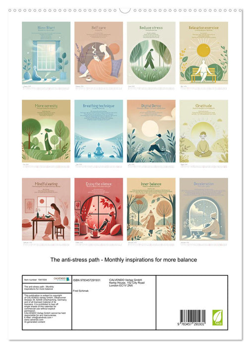 The anti-stress path - Monthly inspirations for more balance (CALVENDO Premium-Calendar 2026)