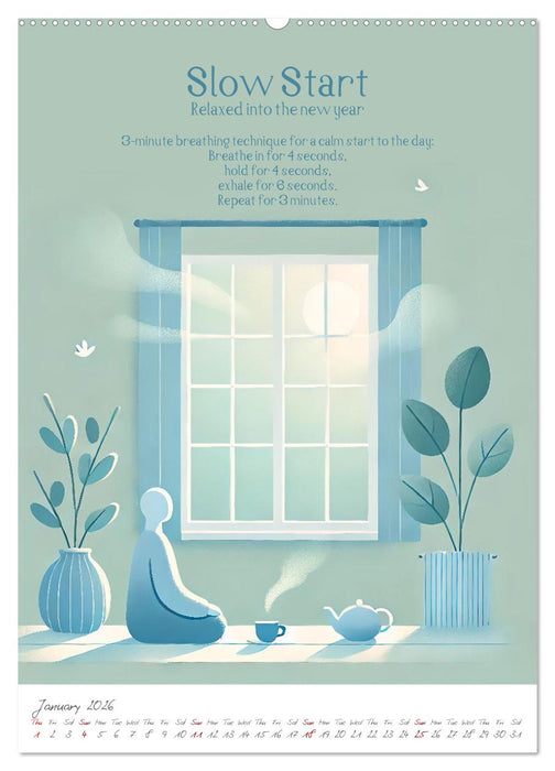 The anti-stress path - Monthly inspirations for more balance (CALVENDO Premium-Calendar 2026)