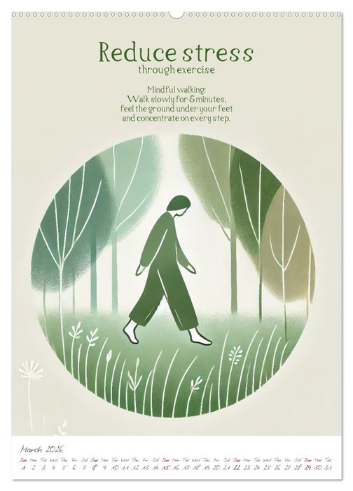 The anti-stress path - Monthly inspirations for more balance (CALVENDO Premium-Calendar 2026)