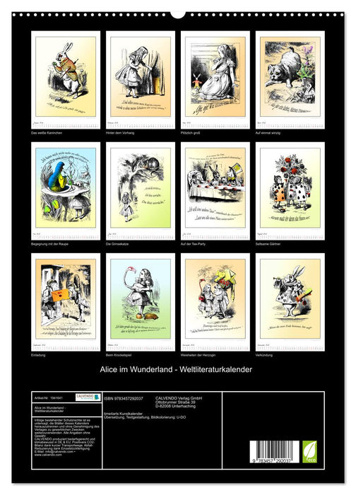 Alice im Wunderland - Weltliteraturkalender (CALVENDO Premium Wandkalender 2026)