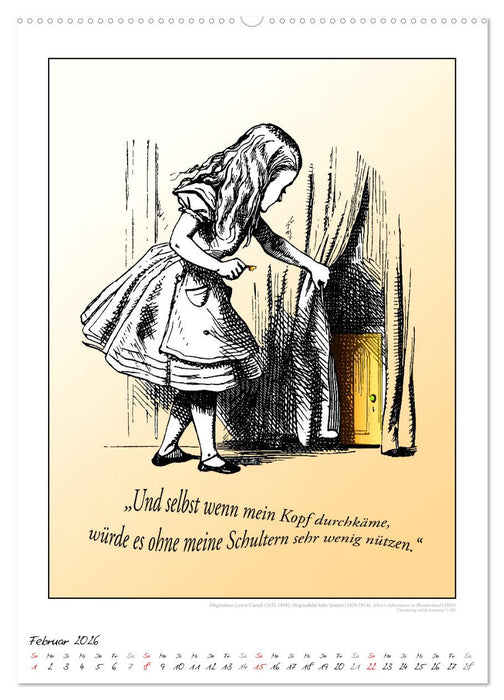 Alice im Wunderland - Weltliteraturkalender (CALVENDO Premium Wandkalender 2026)