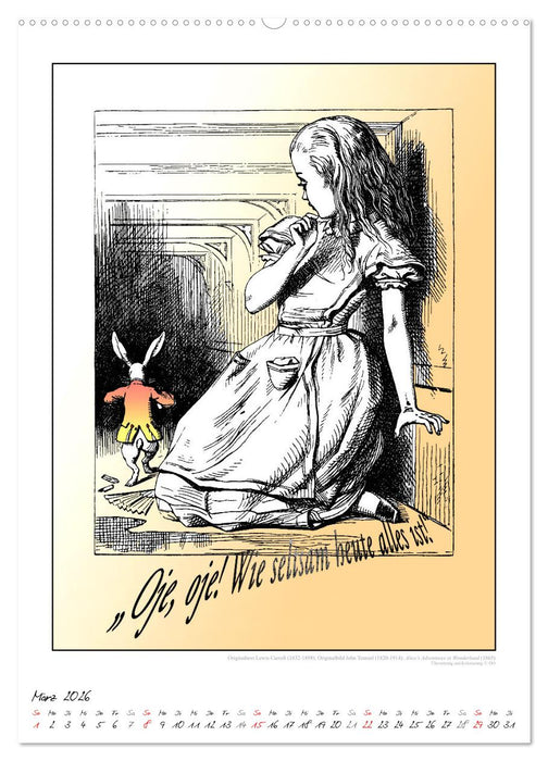 Alice im Wunderland - Weltliteraturkalender (CALVENDO Premium Wandkalender 2026)