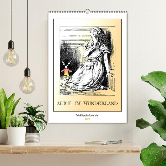 Alice im Wunderland - Weltliteraturkalender (CALVENDO Wandkalender 2026)