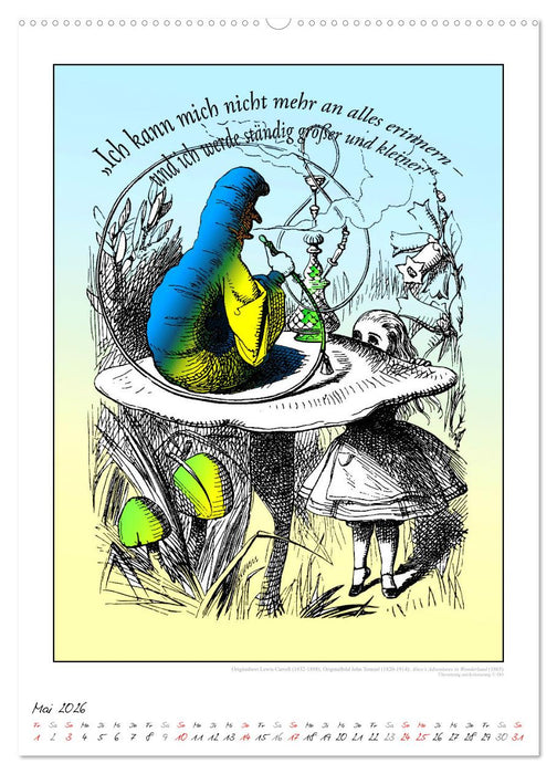 Alice im Wunderland - Weltliteraturkalender (CALVENDO Wandkalender 2026)