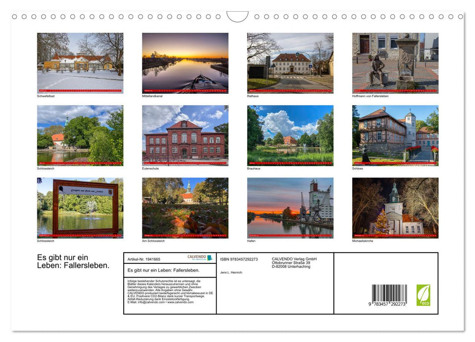 Es gibt nur ein Leben: Fallersleben. (CALVENDO Wandkalender 2026)