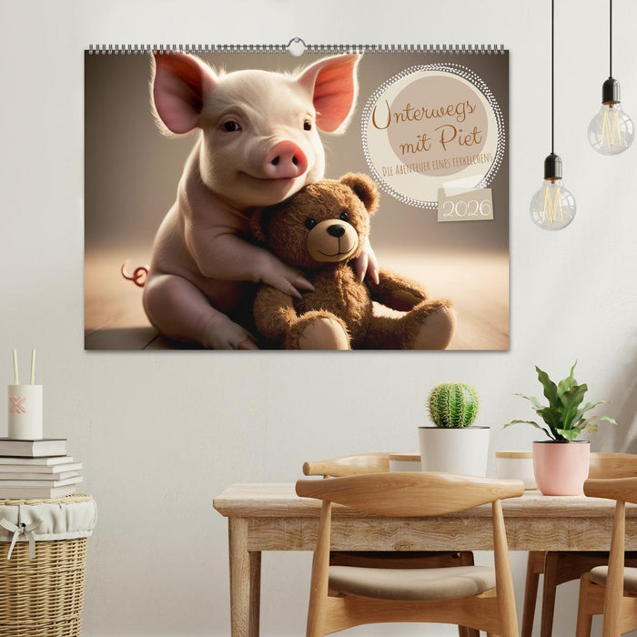 Unterwegs mit Piet - Die Abenteuer eines Ferkelchens (CALVENDO Wandkalender 2026)