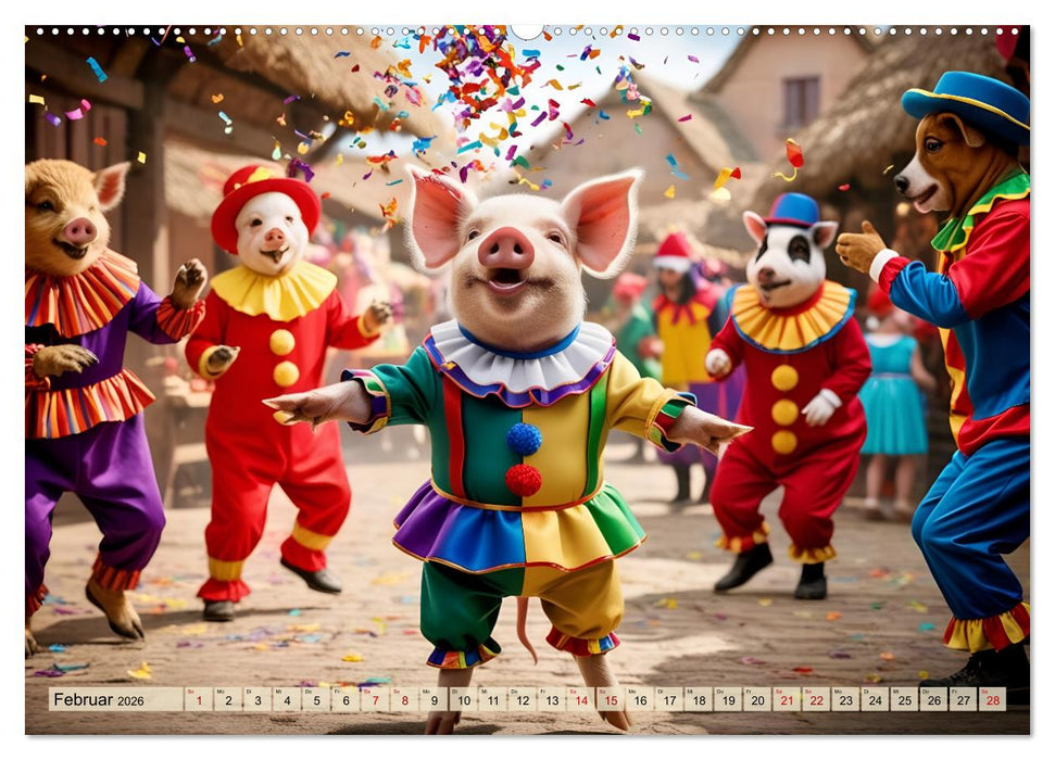 Unterwegs mit Piet - Die Abenteuer eines Ferkelchens (CALVENDO Wandkalender 2026)