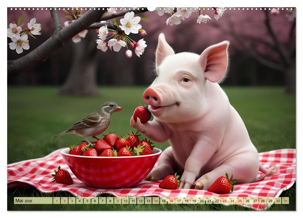 Unterwegs mit Piet - Die Abenteuer eines Ferkelchens (CALVENDO Wandkalender 2026)